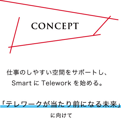 【CONCEPT】仕事のしやすい空間をサポートし、SmartにTeleworkを始める。「テレワークが当たり前になる未来」に向けて